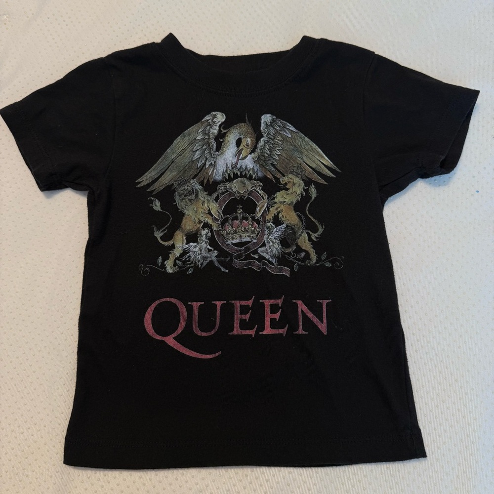 Toddler 2T Queen Band Graphic T Shirt Black Unisex